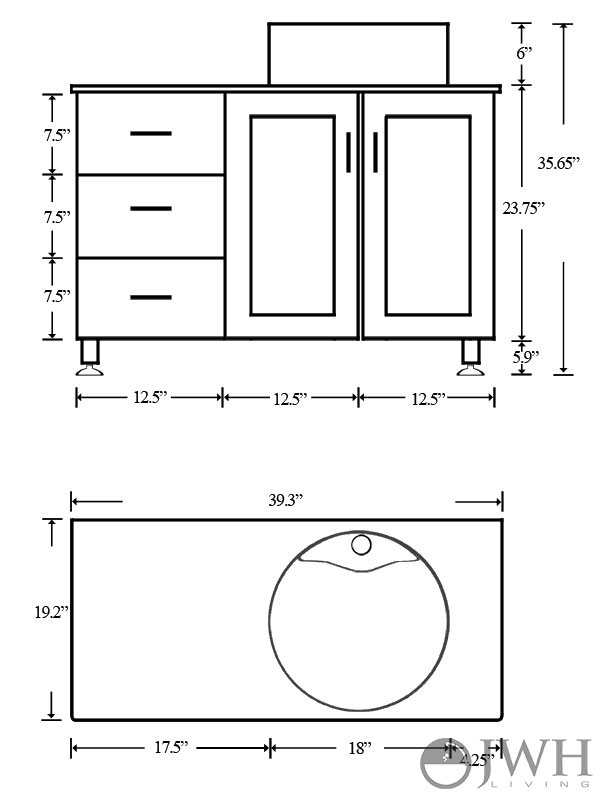 39" Lune Single Bathroom Vanity - Espresso - Bathgems.com