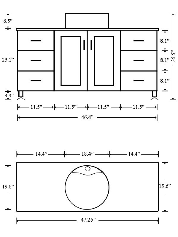 47.25" Grand Lune Single Bathroom Vanity - White ...